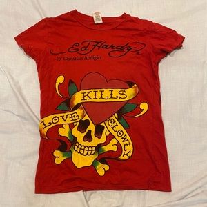 vintage ed hardy top baby tee